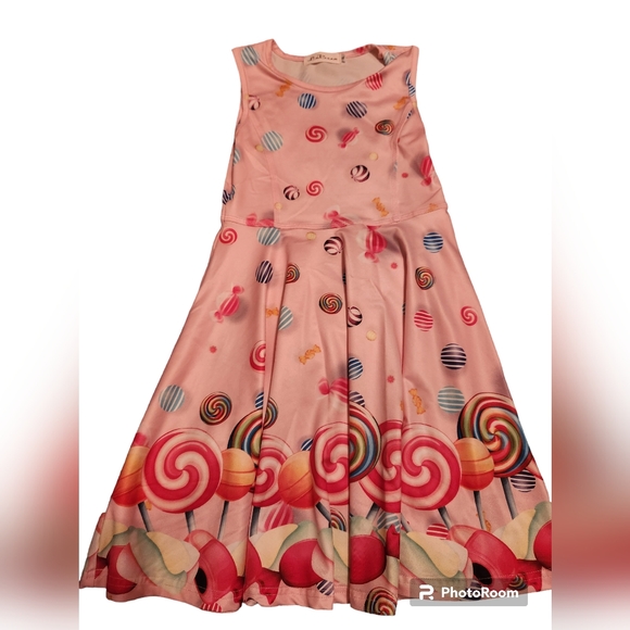 LABECA girls CANDY LOLLIPOP sleeveless casual unicorn mermaid dress Size… - Picture 1 of 3